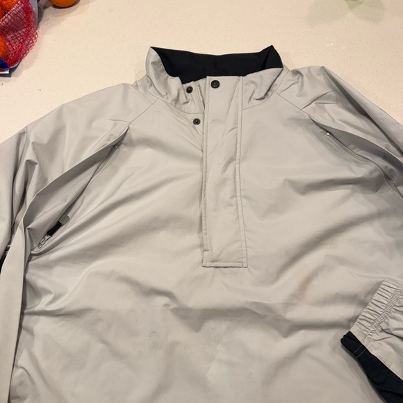Adidas Men's Light Gray and Black Rainjacket - Picture 2 of 5